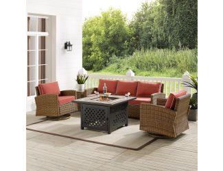 Bradenton 5Pc Swivel Rocker And Sofa Set W/Fire Table