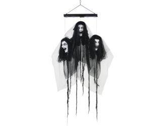 Animatronic Floating Demon Bride Heads with Lights and Sound, Indoor/Covered Outdoor Halloween Decor