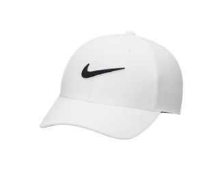 Nike Dri-Fit Club Structured Swoosh Cap - White/Black/M/L
