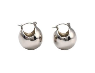Chunky Bubble Hoop in Silver