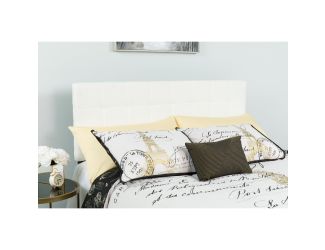 Quilted Tufted Upholstered Twin Size Headboard in White Fabric