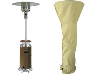 7-Ft. 48,000 BTU Steel Umbrella Propane Patio Heater in Bronze and Stainless Steel with Weather-Prot