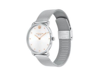 Ladies' Elliot Silver-Tone Stainless Steel Mesh Watch Silver Dial