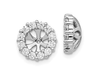 14K White Gold Lab Grown Diamond Earring Jackets, 3/4ctw