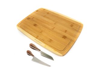 Bamboo 3pc Rectangular Board Set/Aaron Probyn Cheese Knives