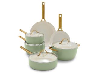 Reserve Ceramic Nonstick 10pc Cookware Set Sage