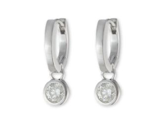 Sterling Silver CZ Drop Huggies