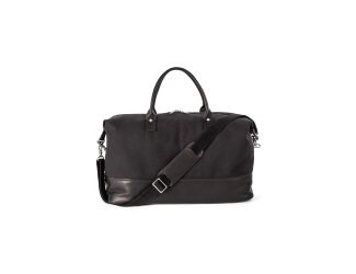 Canvas and Colombian Leather Duffle-Black