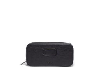 Nassau Travel Watch Case - Black Embossed Leather