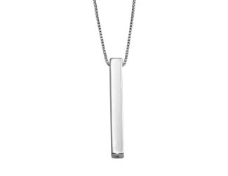 PARIKHS Rhodium Plated Drop Down Bar Necklace in 925 Sterling Silver