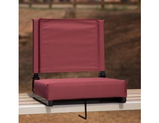 500 lb. Rated Lightweight Stadium Chair-Handle-Padded Seat, Maroon
