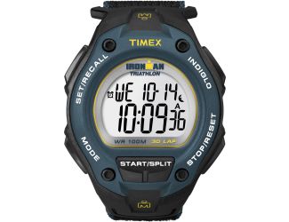 Men's Ironman Traditional 30-Lap Oversize Black/Blue Fast Wrap Strap Watch