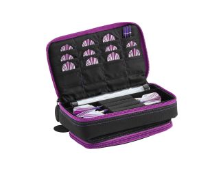 Casemaster Plazma Plus Dart Case Black with Amethyst Zipper and Phone Pocket