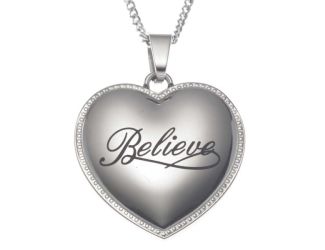 Joyful Sentiments Believe Heart Pendant Necklace