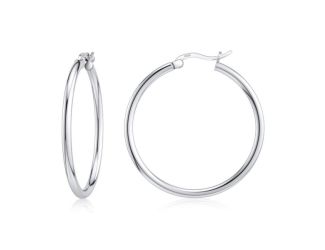 Sterling Silver 20MM Classic French Lock Hoops