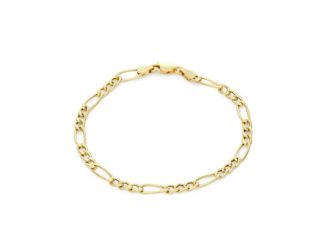 Sterling Silver Figaro Chain Bracelet Size 7.25"