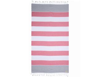 Awning Stripe Towel - Red