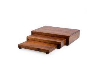 Etage Serving Pedestals - Acacia Wood