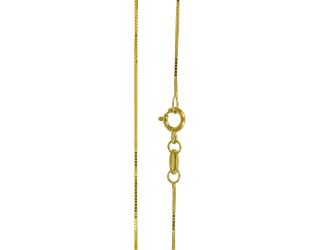 PARIKHS 18" Box Chain Necklace (Reg) in 14K Yellow gold.