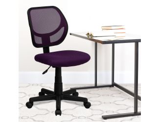 Low Back Purple Transparent Mesh Back Adjustable Height Swivel Task Office Chair