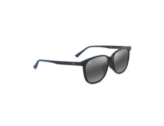 Ilikea Asian Fit Polarized Sunglasses Matte Blue Frame Neutral Gray Lens