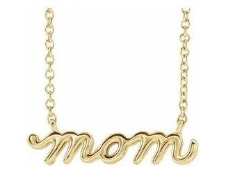 14K Yellow Petite "Mom" Necklace