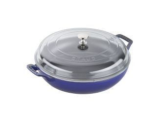 Cast Iron 3.5 Qt. Braiser with Glass Lid - Dark Blue