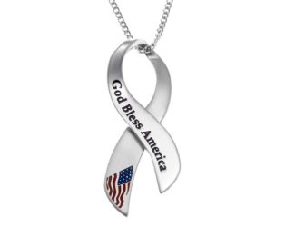 Joyful Sentiments God Bless America Pendant Necklace