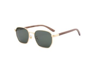 Vesper  Acetate Hexagonal Wooden Sunglasses