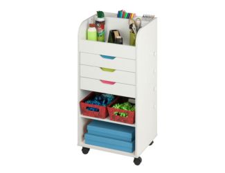3-Drawer Craft Storage Cart White