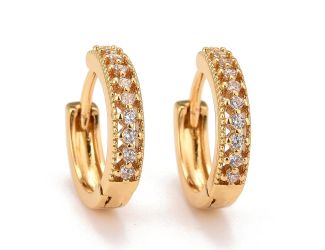 Cubic Zirconia Huggie Hoop Earring