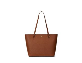 Karly Crosshatch Medium Leather Shopper Tan