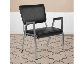 1000 lb. Rated Black Antimicrobial Vinyl Bariatric Medical Reception Arm Chair