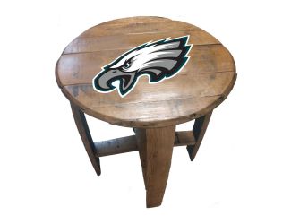 Philadelphia Eagles Oak Barrel Table