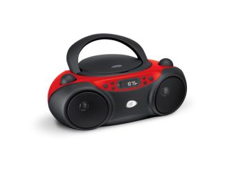 Sporty CD and AM/FM Radio Boombox Red