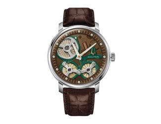 Men's Spaceview 2020 x La Palina Electrostatic Brown Strap Watch Brown Dial
