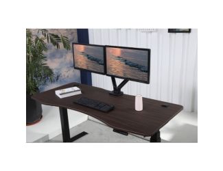 K Series 71" Standing Desk with Curved Top - Walnut