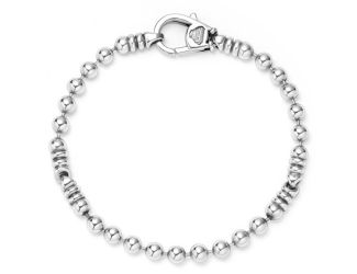 Men's Silver Caviar Beaded Bracelet