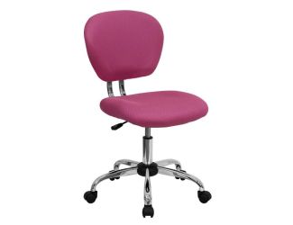 Beverly Mid Back Swivel Office Chair: Pink
