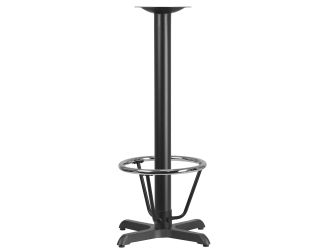 22" x 22" Restaurant Table X-Base with 3" Dia. Bar Height Column & Foot Ring