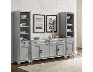 Tara 3Pc Sideboard And Bookcase Set