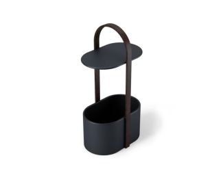 Bellwood Freestanding Storage/End Table Blk/Walnut