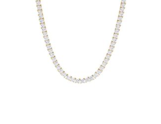 CZ Princess Cut Tennis Necklace Size 17"