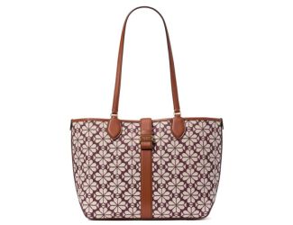 Spade Flower Jacquard Medium Tote - Burgundy Multi