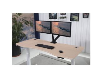K Series 71" Standing Desk with Curved Top - Oak