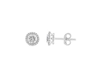 LALI Jewels 14K White Gold Diamond And White Topaz Earring