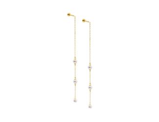 Pearl Threaded Drop Chain Earring