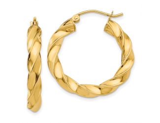 14k Light Twisted Hoop Earrings