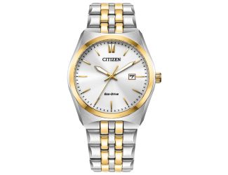Men's Corso Eco-Drive watch, Two-Tone Stainless Steel Bracelet with White dial