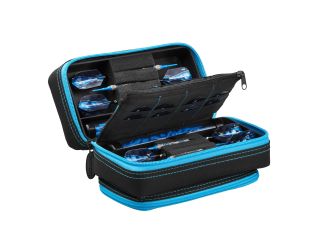 Casemaster Plazma Pro Dart Case Black with Blue Zipper and Phone Pocket